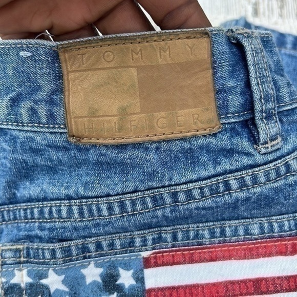 Vintage Tommy Hilfiger Size 6 Jeans Flag Patriots Pockets Light Blue Washed - Picture 5 of 16